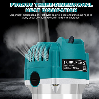 Electric Trimmer Wood Router Woodworking Milling Engraving Slotting Machine US 110V Linear guide rail