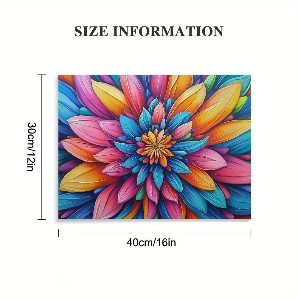 Oil Painting Digital Set Discoloring Flowers DIY Digital Acrylic Canvas Frameless Painting Set