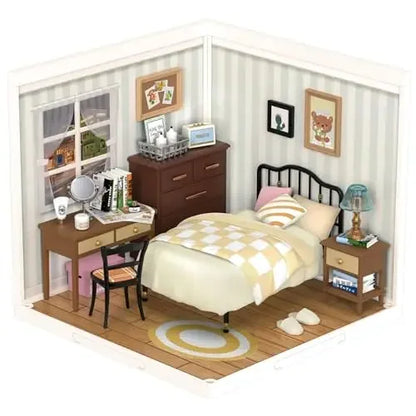 Robotime DIY Miniature Dollhouse Kit with Accessories Model Supply Store Kit with LED