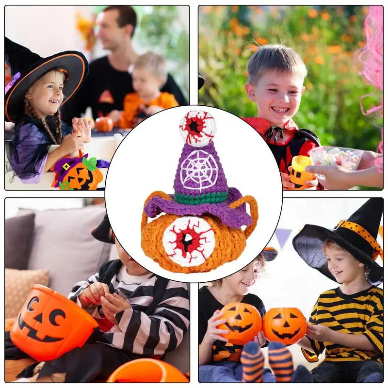 Halloween Complete Crochet Beginner Kit Unfinished Material Package Crochet Kit Strange Eyeball Pumpkin