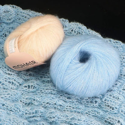 6pcs Soft Mohair Yarn Knitting Angora Yarn for DIY Knitting, Fluffy Lace for Sweater, Scarf, Shawl,25g/pcs