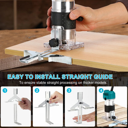 Electric Trimmer Wood Router Woodworking Milling Engraving Slotting Machine US 110V Linear guide rail
