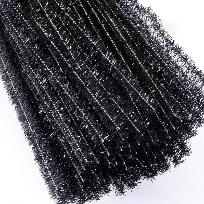10/50/100 Glitter Chenille Stem Pipe Cleaner Plush Metal Foil Stem Wire Sticks DIY