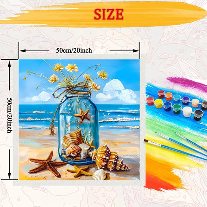 Starfish DIY Art Paint By Numbers Kit Hand Painted On Canvas