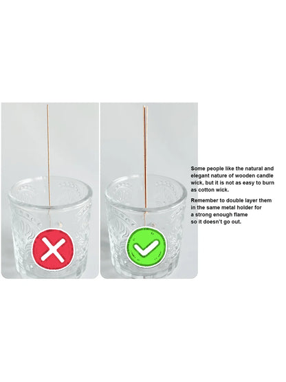 100 Pieces/200 Pieces for Wicks for Candles, Ringing, with Iron Brackets, Candle Warning Labels DIY Candle Making