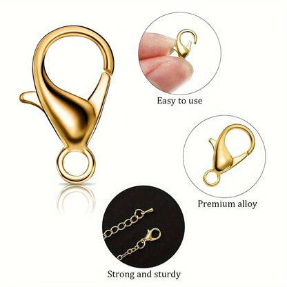 1set Box Gold Silver Lobster Clasp Open Jump Rings For Jewelry Making Bracelets Necklaces Hooks Chain Closure
