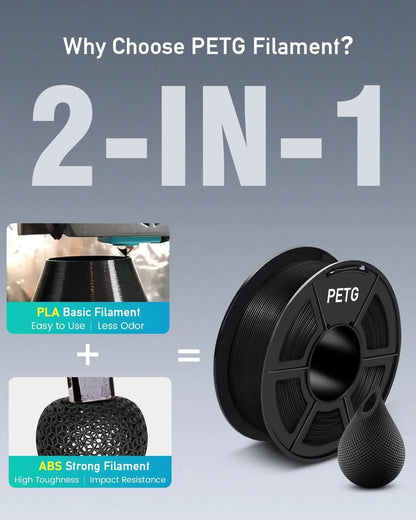 SUNLU 2KG PETG/PETG Clear Filament 1.75 ±0.02mm 1kg Spool (2.2lbs)