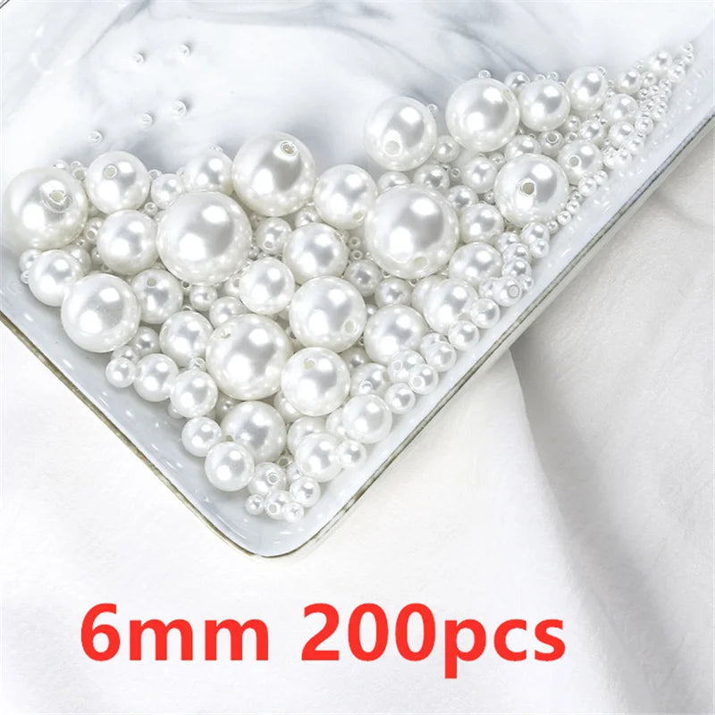 500pcs 3 4 6 8 10 mm Imitation Pearl Beads With Hole Beading Accessories Acrylic Spacer Beads Jewelry Making