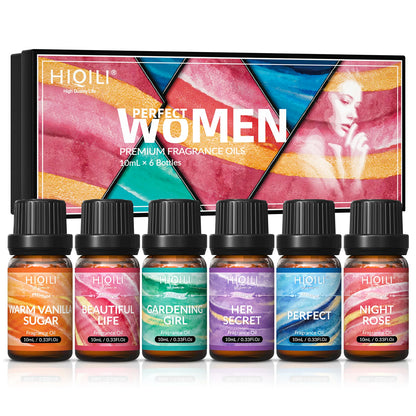 HIQILI Fragrance Oil Set, 6 PCS*10mL Pure Perfume Oil Set