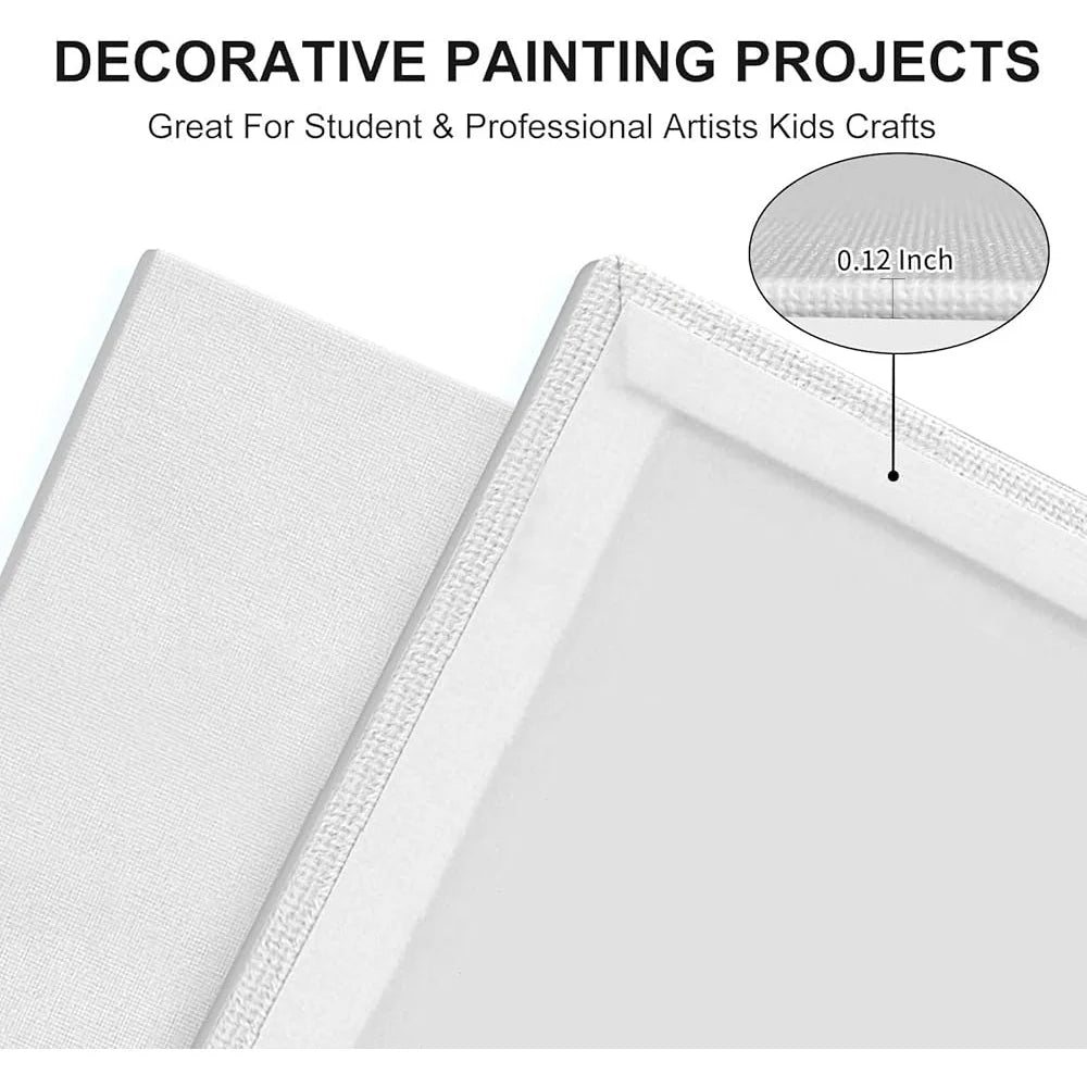 12x16 Inch Canvas Panels 12-Pack 100 Cotton Primed Flat Boards