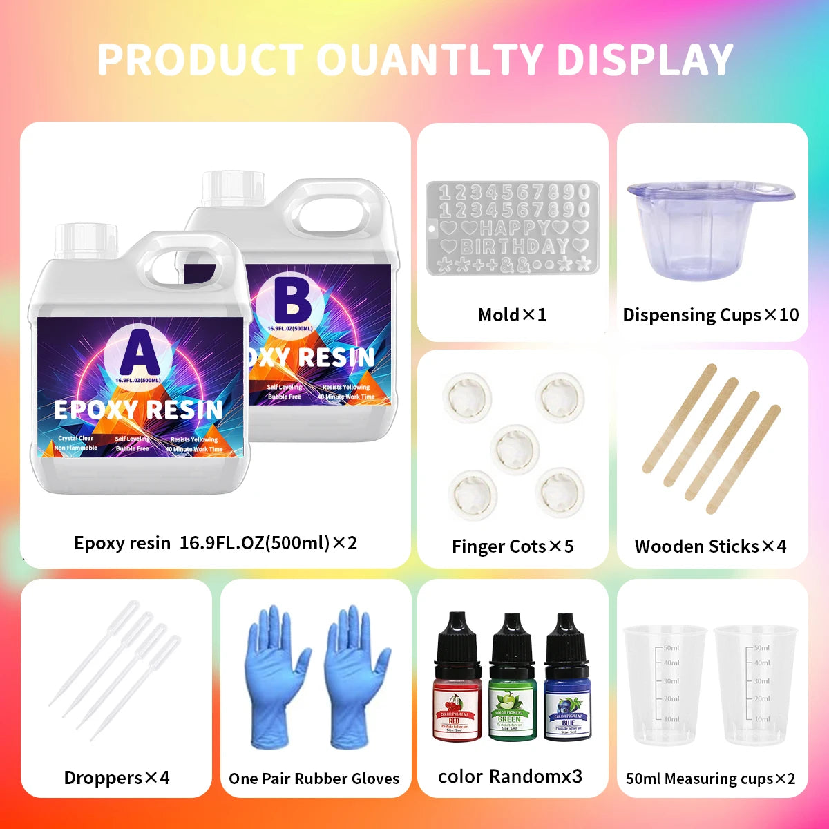 500ml 1:1AB Epoxy Resin Gule Fast Curing High Clear Hardness Resin AB Adhesive For DIY Earring Pendant Jewelry Craft Making