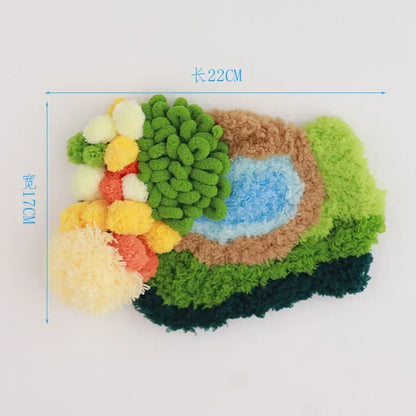Latch Hook Coaster Kits for Beginners Moss Simple Embroidery Yarn Rugs Hooking