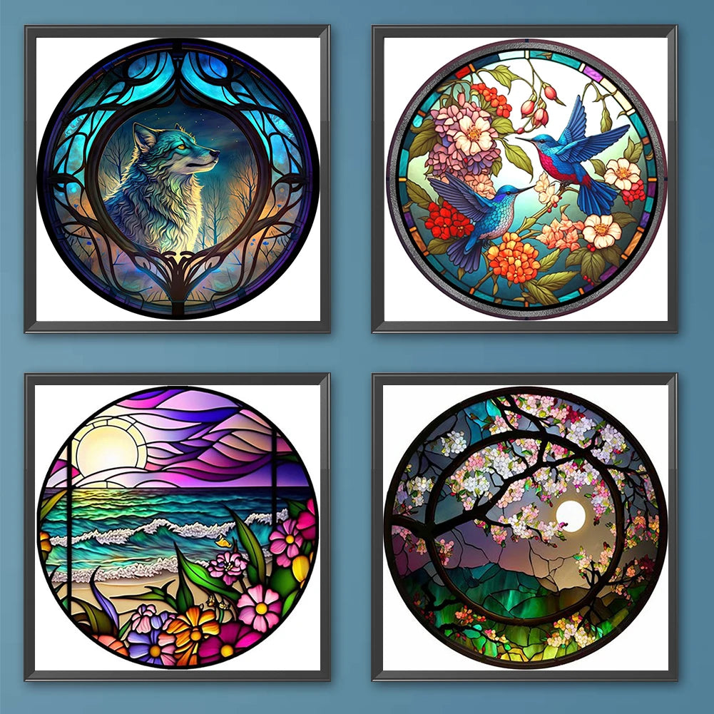 4pcs Paint By Numbers Kit On Canvas DIY Oil Art Animal Picture Wall Decor40x40cm