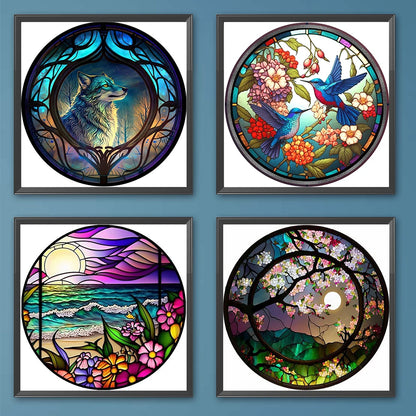 4pcs Paint By Numbers Kit On Canvas DIY Oil Art Animal Picture Wall Decor40x40cm