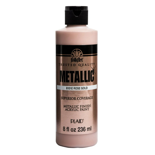 FolkArt Acrylic Craft Paint, Metallic Finish, Rose Gold, 8 fl oz