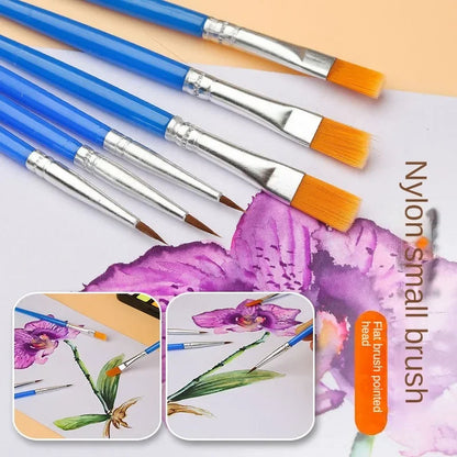 10/20/50Pcs Painting Brushes Set Art Round Flat Hair Nylon Hair