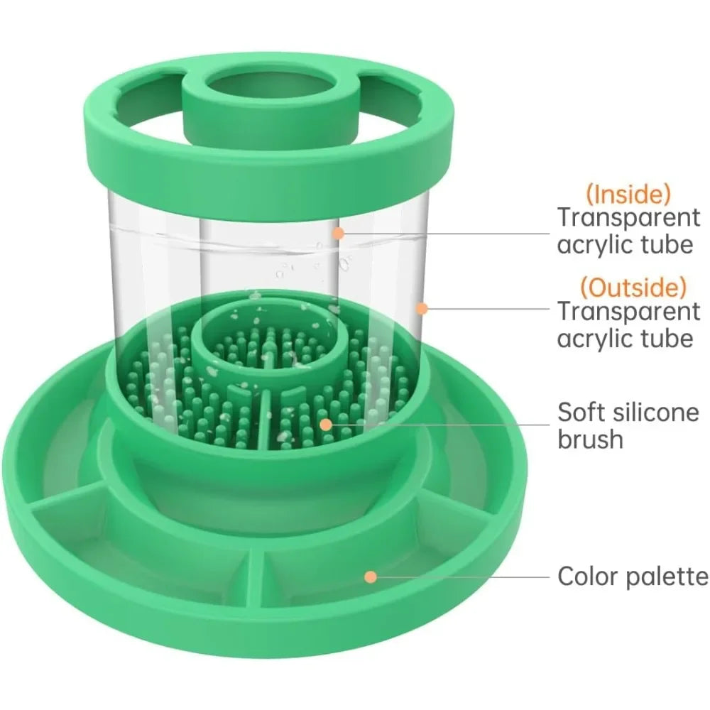 Brush Rinse, Paint Brush Cleaner, Silicone Cleaning Cups for Acrylic, Watercolor and Water-based Media