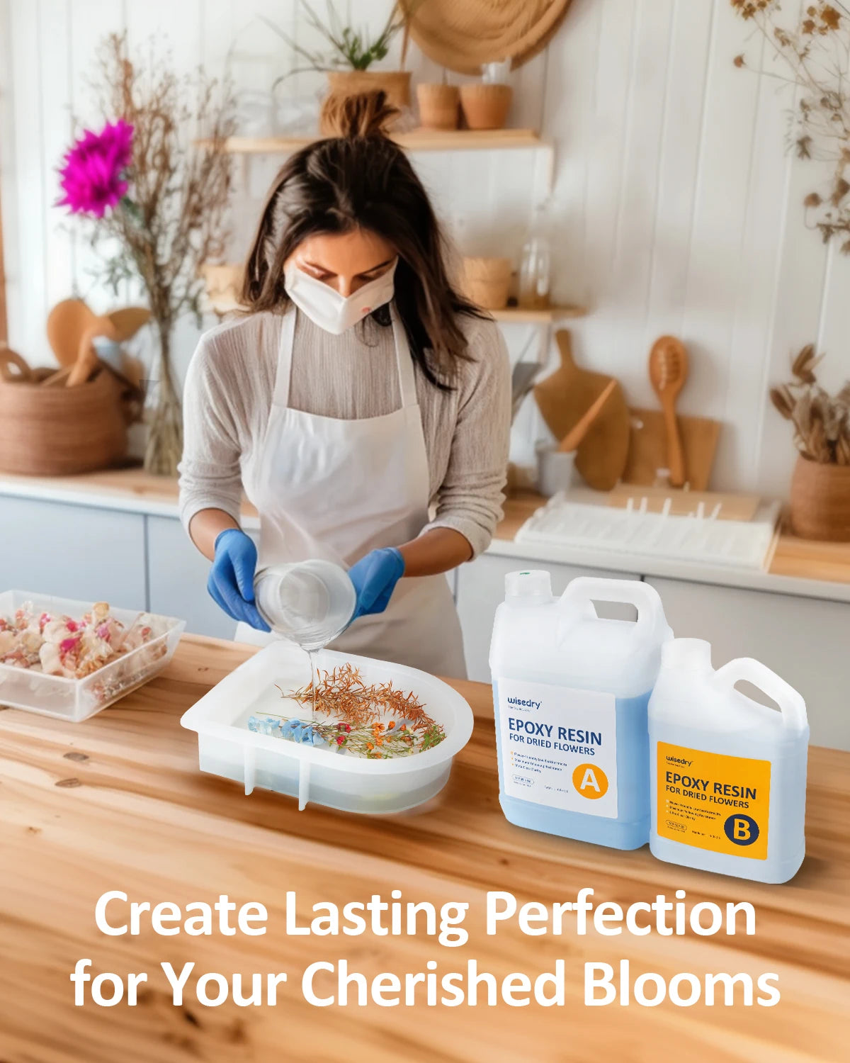 Crystal Clear Epoxy Resin for Floral Preservation, Self-Leveling, Fast Curing Heat Resistant for Casting Coating