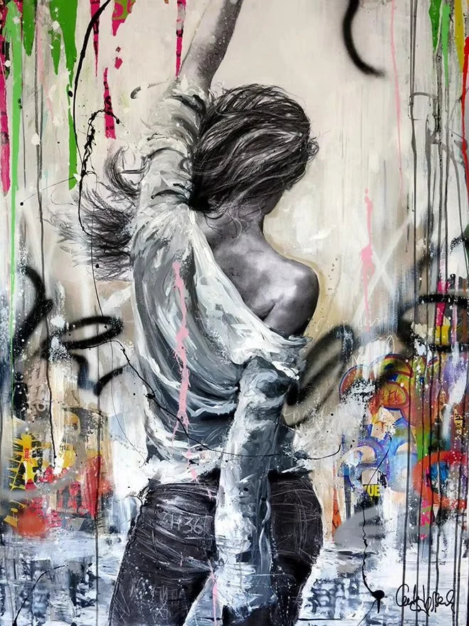 CHENISTORY Picture By Numbers On Canvas Acrylic Women DIY Kit