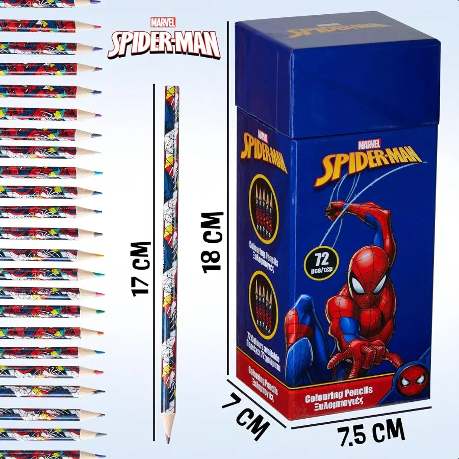 Spiderman Colored Pencils 72 Kawaii Wood