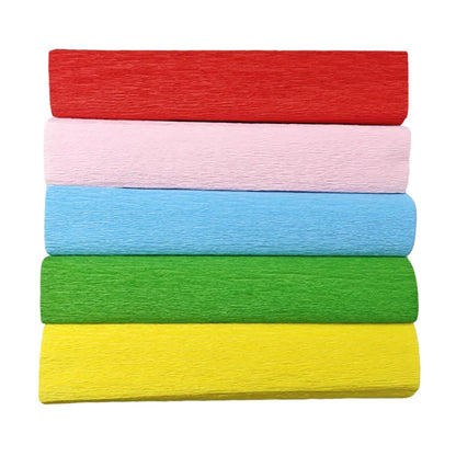 250*25cm DIY Wrapping Paper Craft Colored Crepe Paper Roll Origami Crinkled Flowers