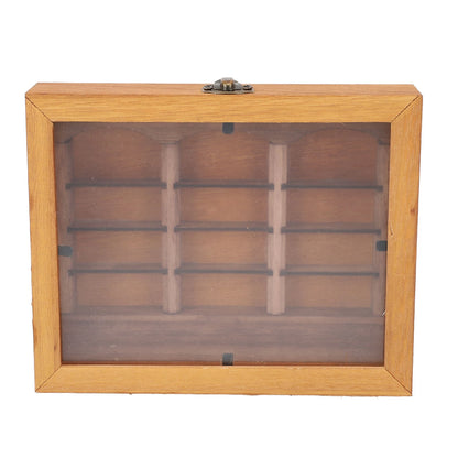 Miniature Bookshelf Decoration Stylish Miniature Book Boxes Display Case  Wood Deformation Resistance for Coffee Shop