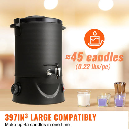 SucceBuy 6.5L 10L Electric Wax Melting Pot Easy Pour Spout 9-Level Temp