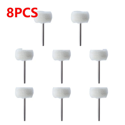 1-20PCS Wool Felt Grinding Sanding Head Polishing Wheel Tool Combination Set About 3mm Shank Dremel Dril for Jewelry/Gold