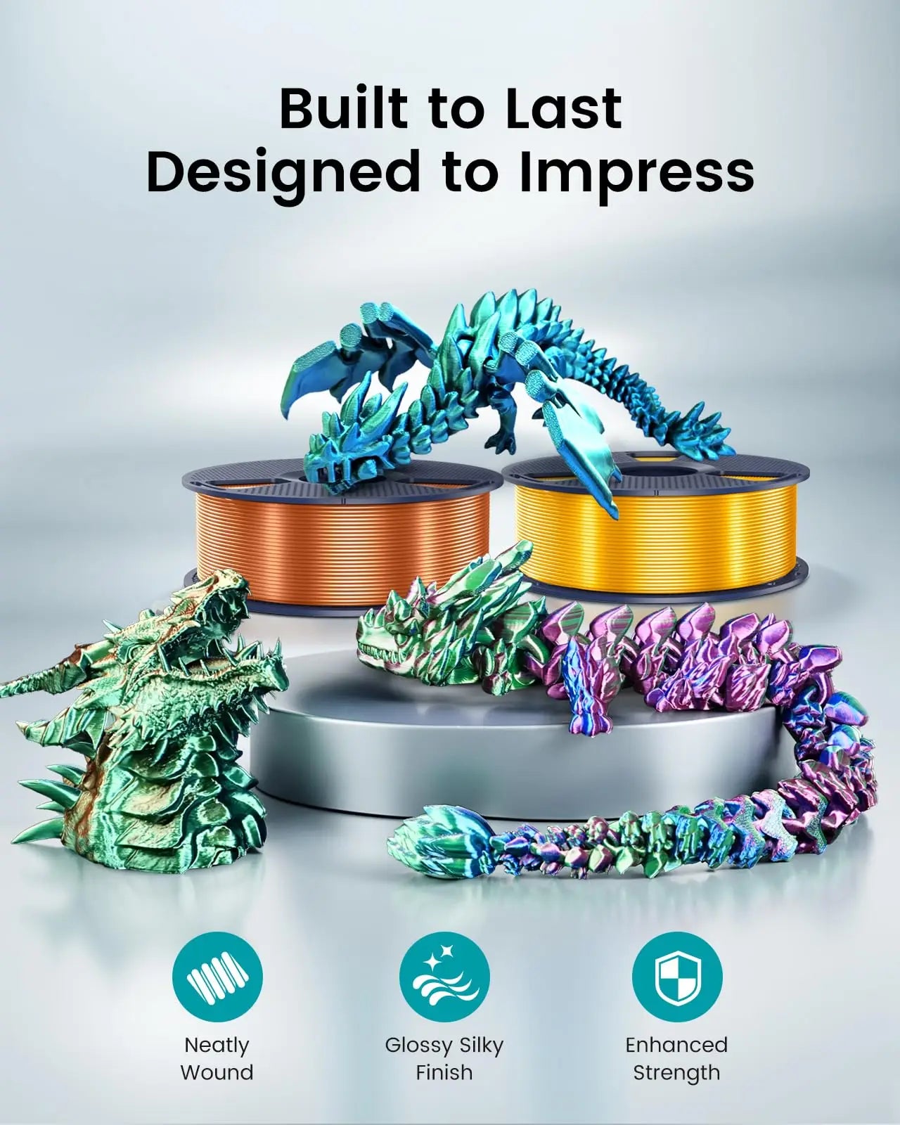 SUNLU Fliament Silk PLA+/PLA/PETG/WOOD/Rainbow Filament 250g 500g/spool 1.75mm mix color