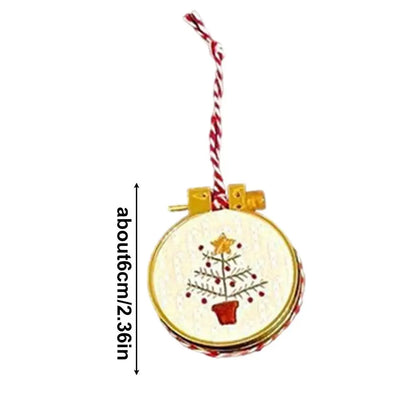 Christmas Embroidery Kits Handmade Stamped Colourful Needlepoint Kit Set Christmas Pendants Circles