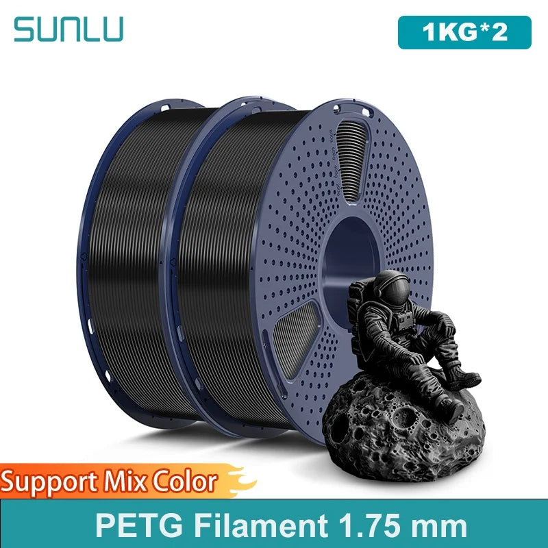 SUNLU 2KG PETG/PETG Clear Filament 1.75 ±0.02mm 1kg Spool (2.2lbs)