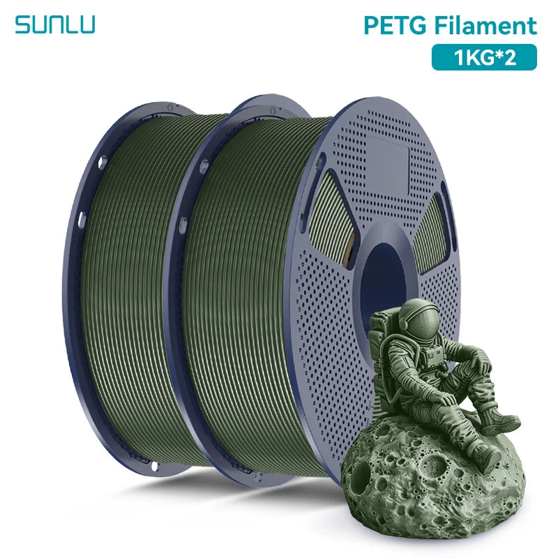 SUNLU 2KG PETG/PETG Clear Filament 1.75 ±0.02mm 1kg Spool (2.2lbs)