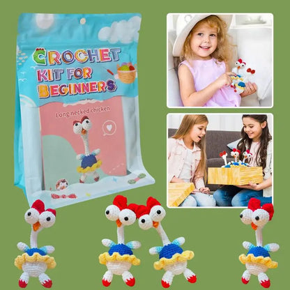 Crochet Animal Chicken Knitting Starter Set for Adults Complete Kit