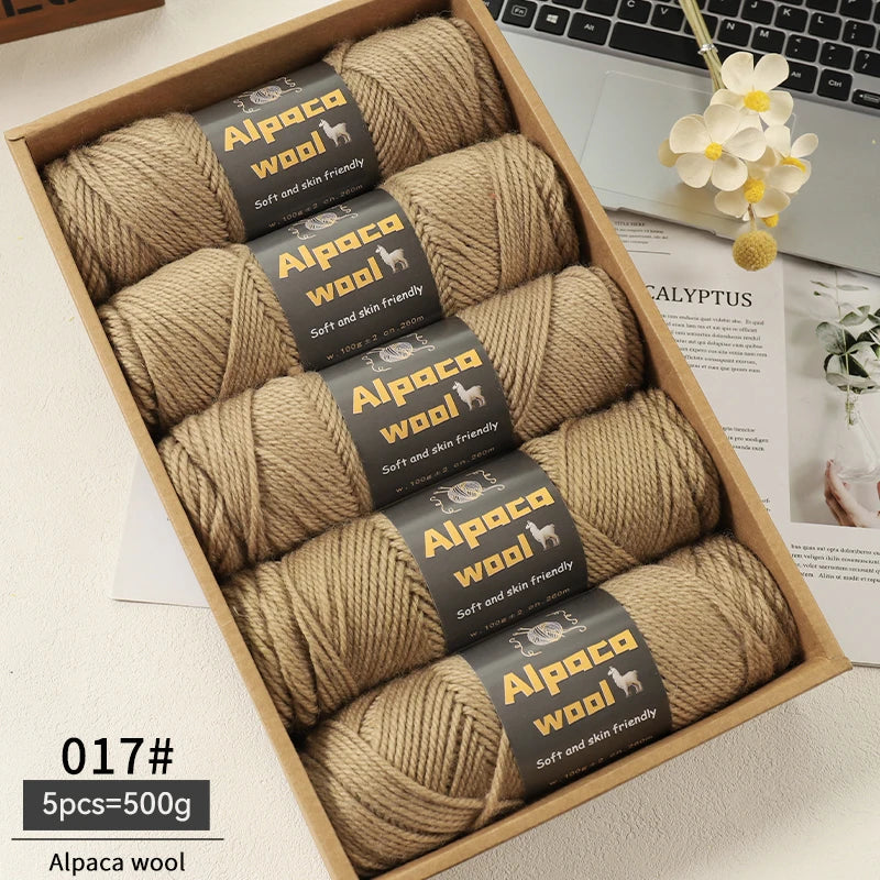 Alpaca Wool Yarn 500g DIY Knitting Kit 245 Stick Needle Thick Warm Yarn