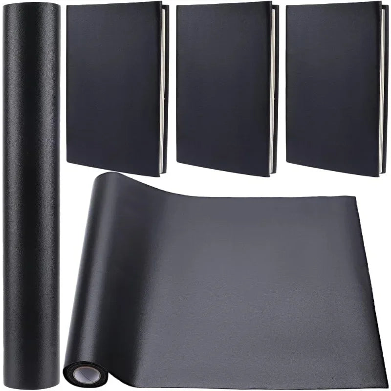 1pc 55 x 11.8” PU Leather Book Cloth Black for A4-A8 Books Binding Smooth Surface Polyurethane Coated Non-Woven