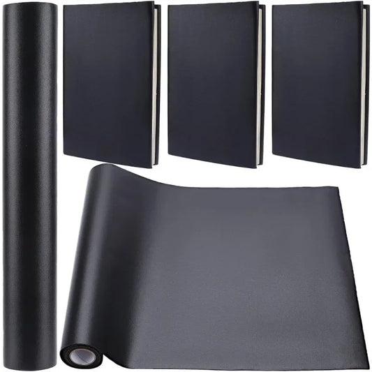 1pc 55 x 11.8” PU Leather Book Cloth Black for A4-A8 Books Binding Smooth Surface Polyurethane Coated Non-Woven