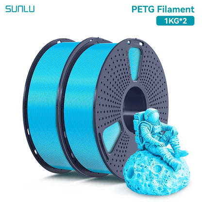SUNLU 2KG PETG/PETG Clear Filament 1.75 ±0.02mm 1kg Spool (2.2lbs)