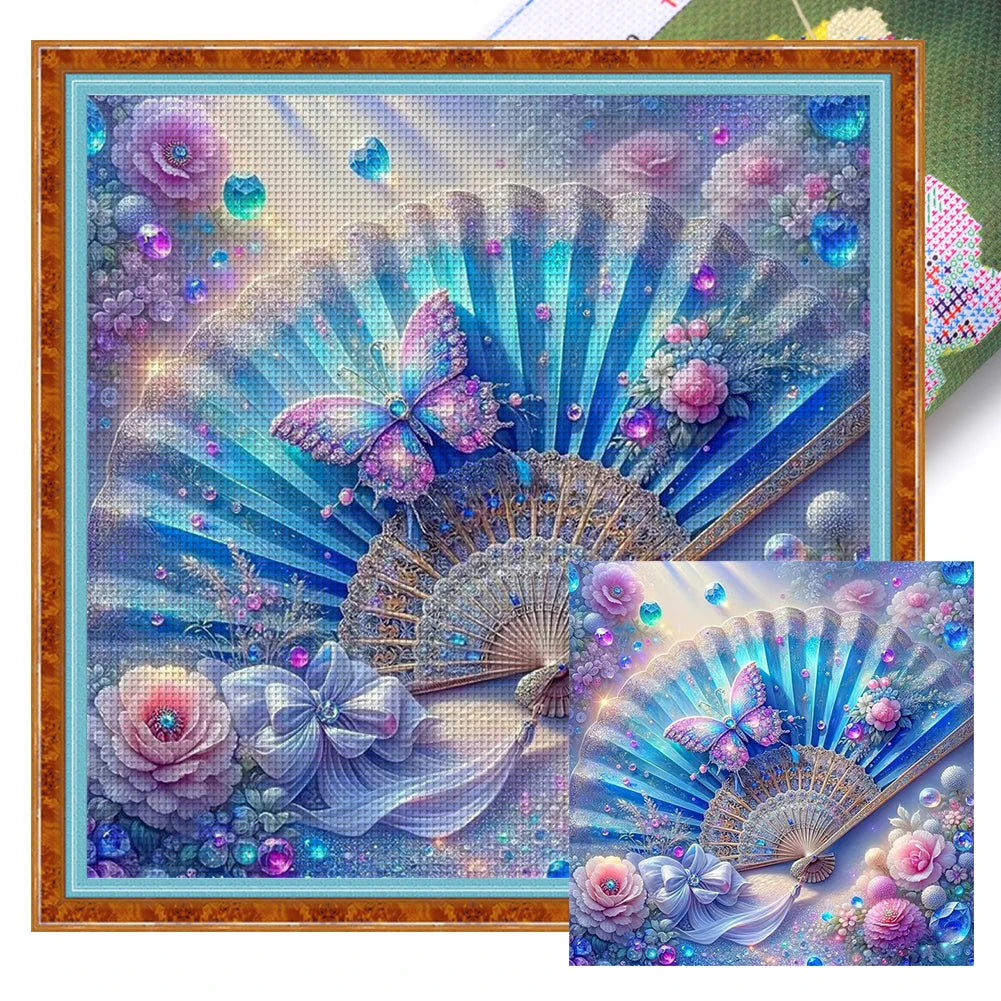 Full Embroidery Eco-cotton Thread 11CT Printed Flower Cross Stitch Kit Art