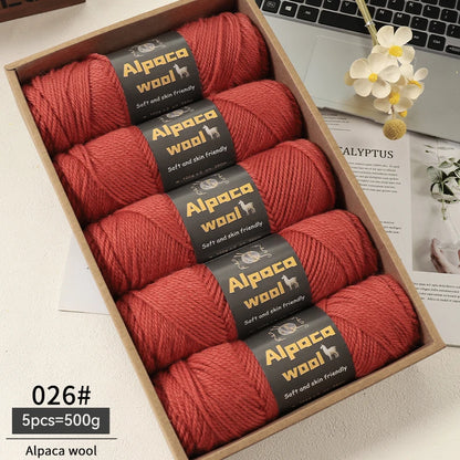 Alpaca Wool Yarn 500g DIY Knitting Kit 245 Stick Needle Thick Warm Yarn