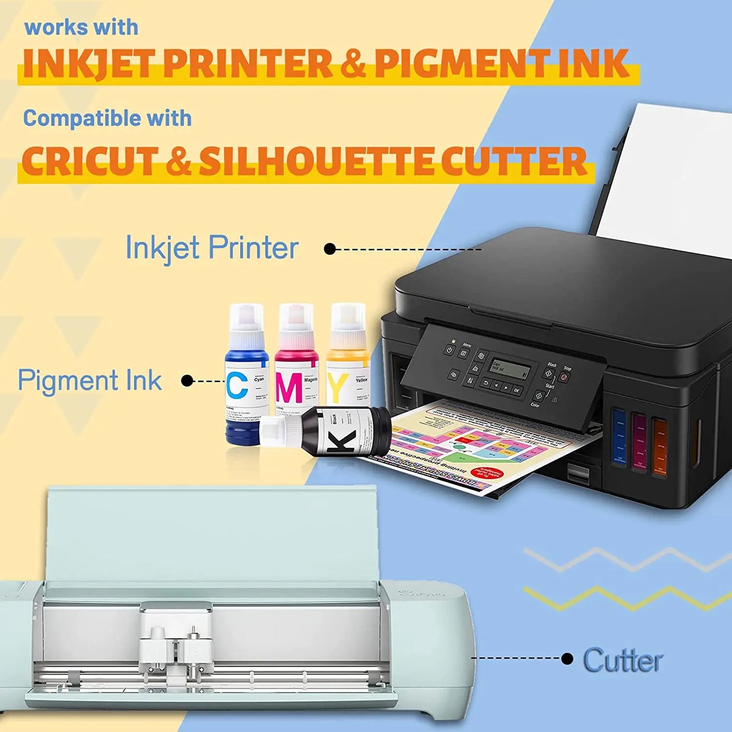 HTVRONT 20Pcs A4 Inkjet Heat Transfer Sublimation Printing Paper 8.5x11in