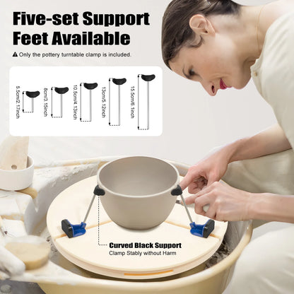 Pottery Turntable Clamp Portable Ceramic Trim Holder ABS Pottery Machine Giffin Grip Centering Clamp for Beginners Professionals
