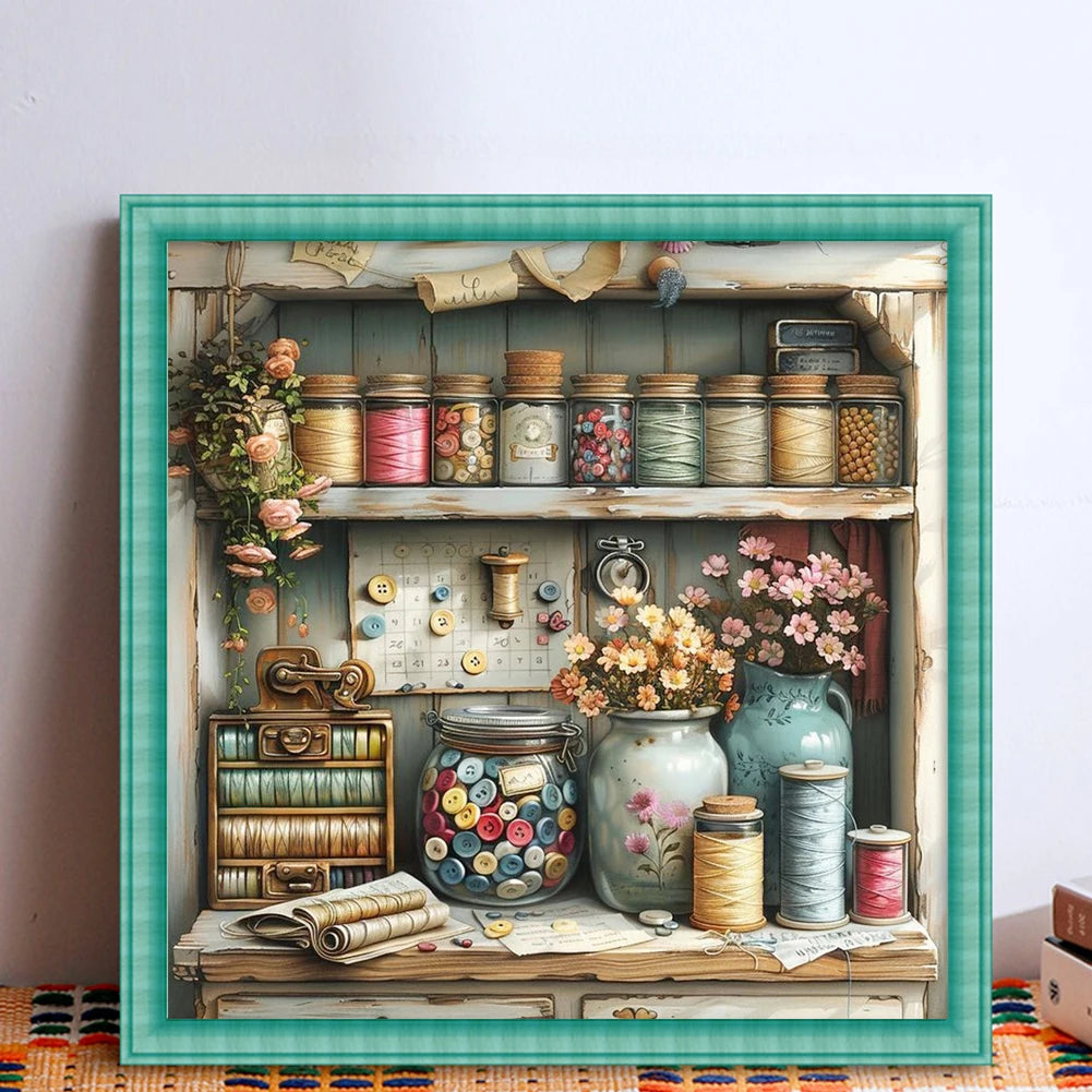 Full Embroidery Eco-cotton Thread 11CT Printed Flower Cross Stitch Kit Art