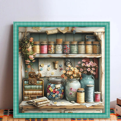 Full Embroidery Eco-cotton Thread 11CT Printed Flower Cross Stitch Kit Art