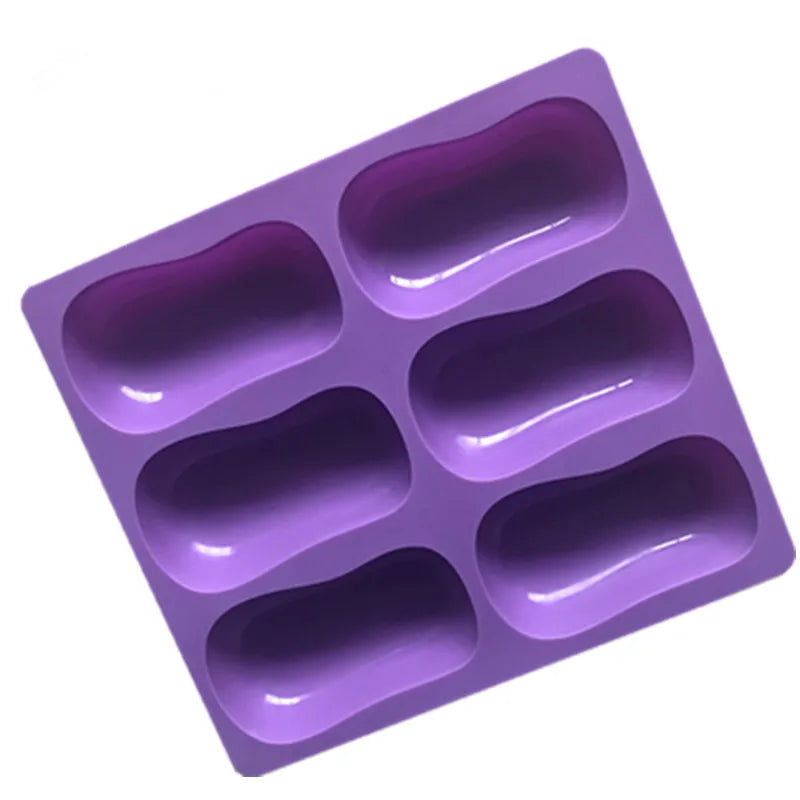 6 Hole Handmade Soap Making Mold Food Grade Silicone Resin Plaster Molds DIY Chocolate Baking Supplies