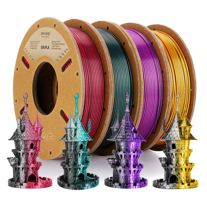 ERYONE PLA Silk Dual Color Premium Filament 3D Print, Diameter:1.75mm, Tolerance:+/-0.03mm,1KG/Spool
