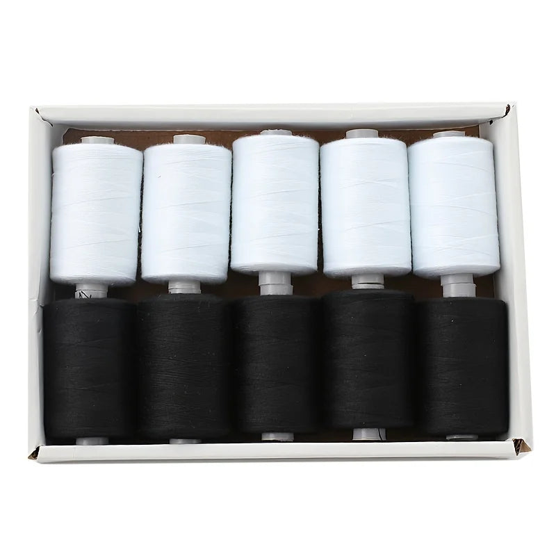 Sewing Thread - 10 Polyester Threads for Hand Stitching, Quilting & Sewing Machine - Set of 1000 yds Per Spool