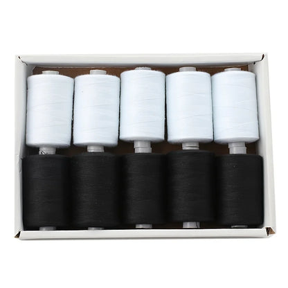 Sewing Thread - 10 Polyester Threads for Hand Stitching, Quilting & Sewing Machine - Set of 1000 yds Per Spool