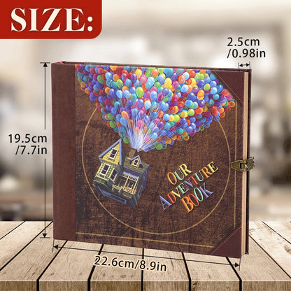 22*19.5cm 146 Page Retro Kraft Album DIY Handmade Scrapbook Balloon/text style