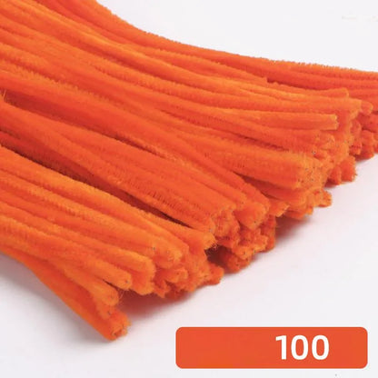 100pcs 30cm Chenille Stems Stick Cleaners Handmade Colorful Pipe