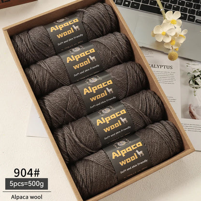 Alpaca Wool Yarn 500g DIY Knitting Kit 245 Stick Needle Thick Warm Yarn